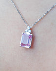 September birthstone pink sapphire necklace 