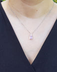 white gold pink sapphire necklace