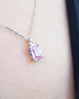 sliding pink sapphire necklace