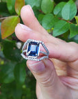 Hand made sapphire and diamond ring