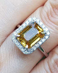 Real yellow sapphire engagement ring