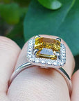 High quality yellow sapphire ring