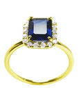 Unique blue sapphire yellow gold ring
