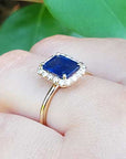 Sapphire ring halo diamonds