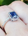 Genuine sapphire solitaire ring