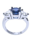 Deep blue sapphire ring for women