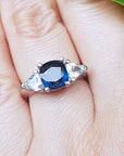 Women's cusion cut sapphire ring