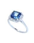 halo sapphire ring white gold