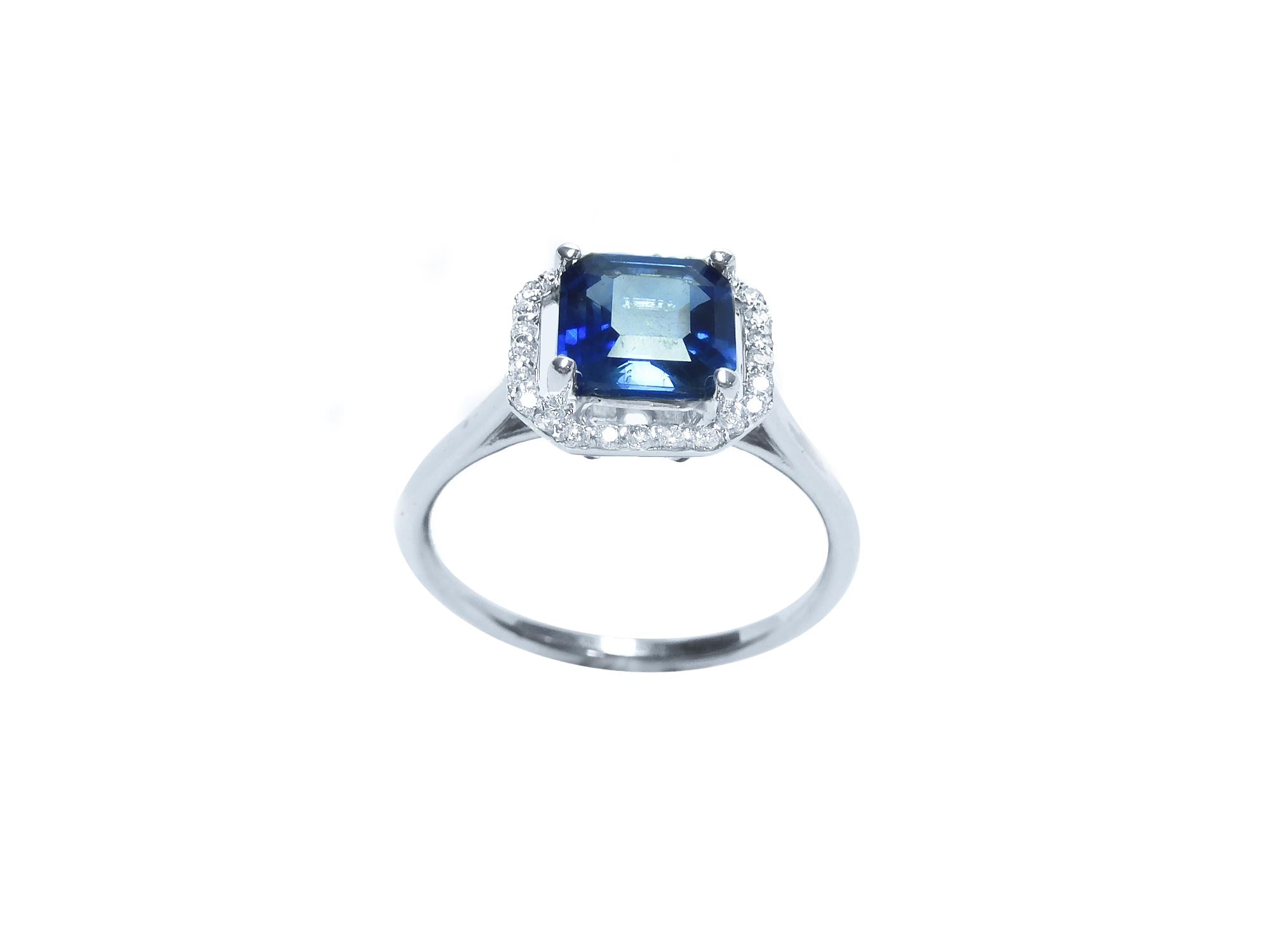 18k white gold sapphire ring for women