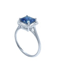 asscher cut blue sapphire ring