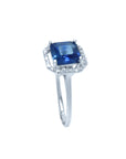 18k white gold blue sapphire ring