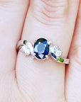 Blue sapphire oval ring