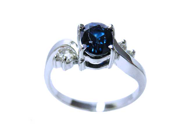 Solid gold fine sapphire jewelry ring