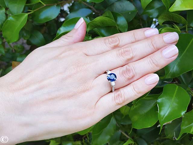 Natural Blue Sapphire Ring for Women