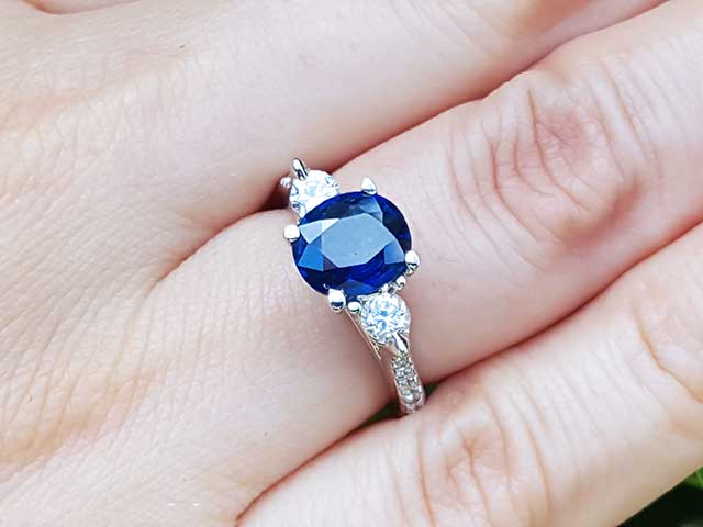 Real blue sapphire ring