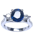 Solid white gold sapphire ring