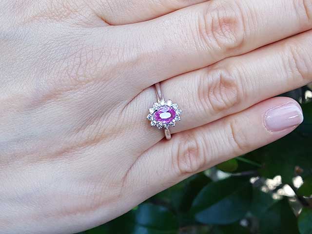 Natural Pink Sapphire Ring for Women