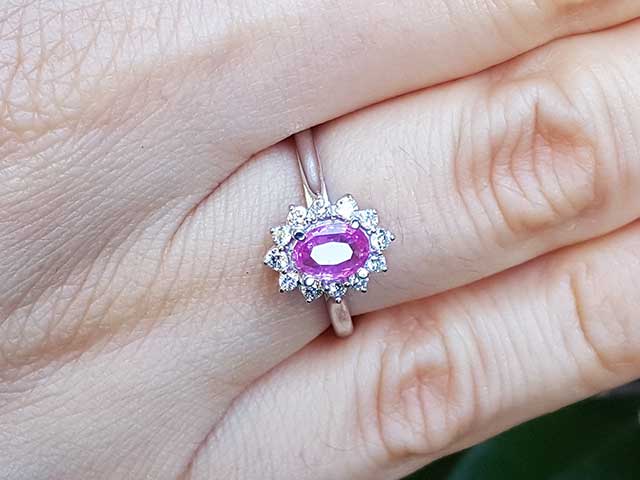 Natural Pink Sapphire Ring for Women