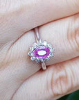 Natural Pink Sapphire Ring for Women