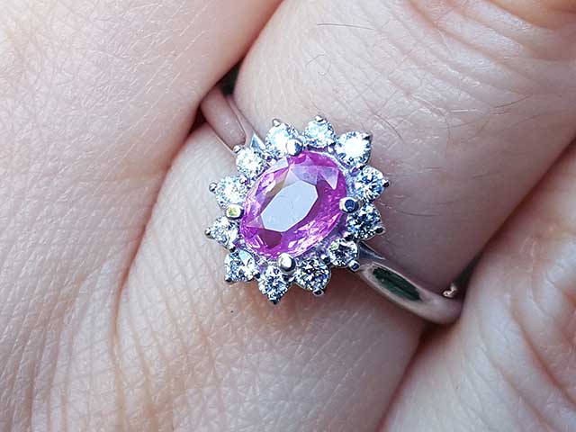 Natural Pink Sapphire Ring for Women