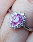 Natural Pink Sapphire Ring for Women