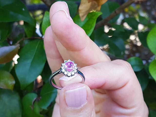 Natural Pink Sapphire Ring for Women