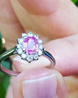 Natural Pink Sapphire Ring for Women