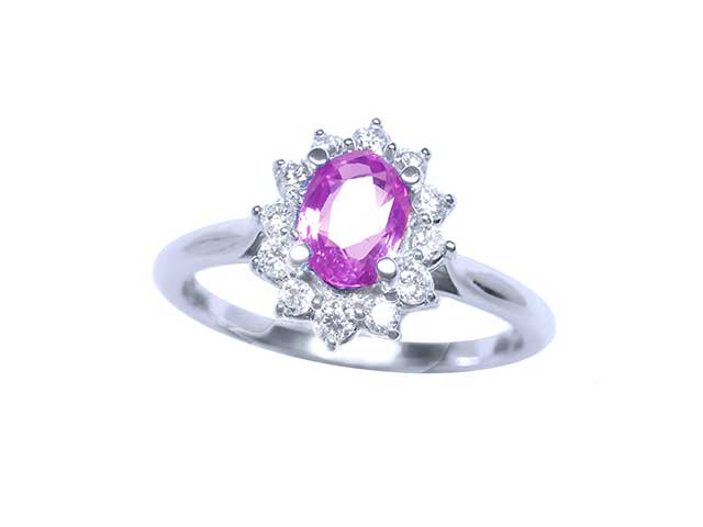 Natural Pink Sapphire Ring for Women