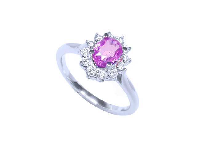 Natural Pink Sapphire Ring for Women