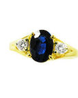 Oval cut blue sapphire ring