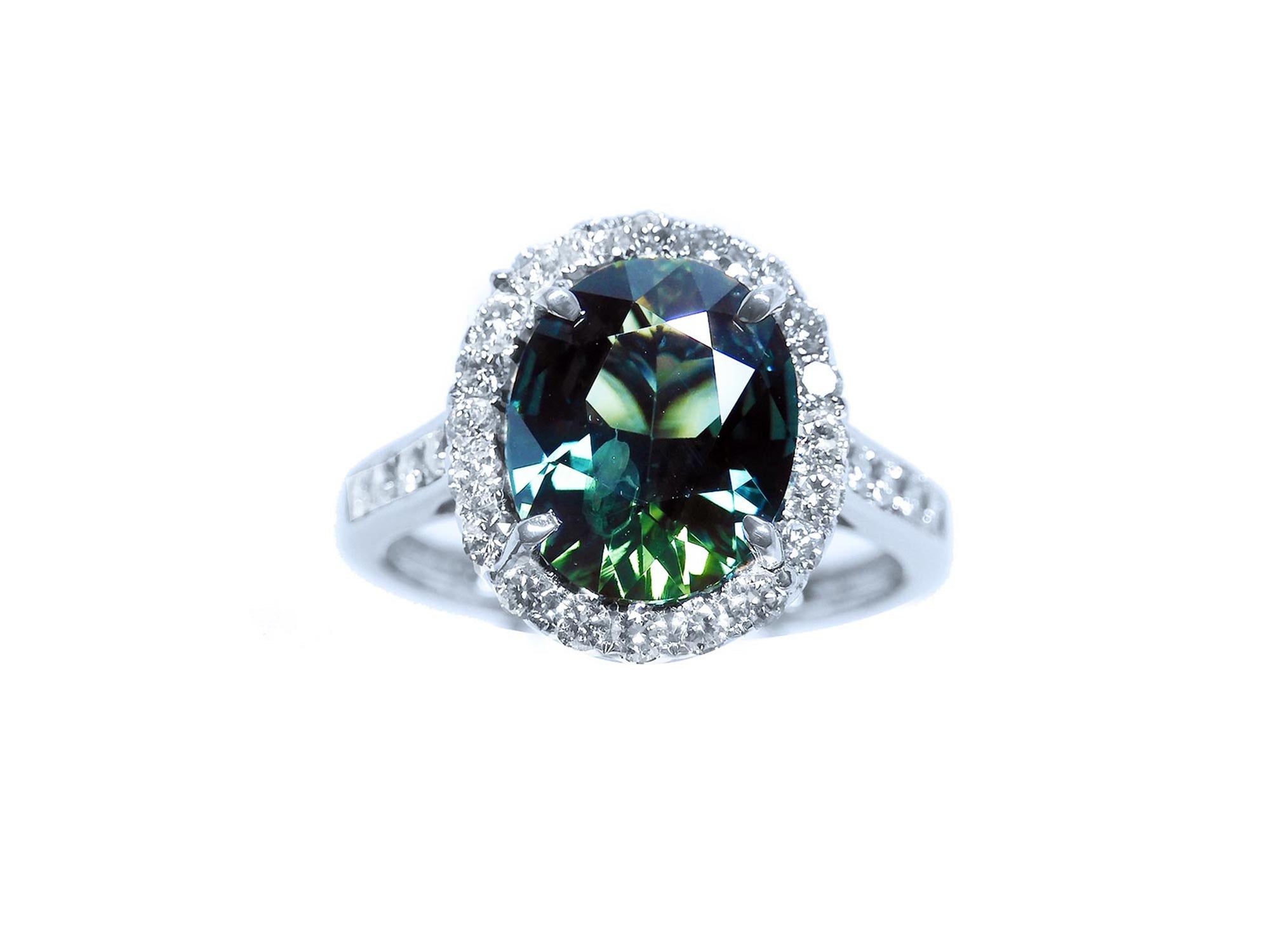 teal sapphire ring