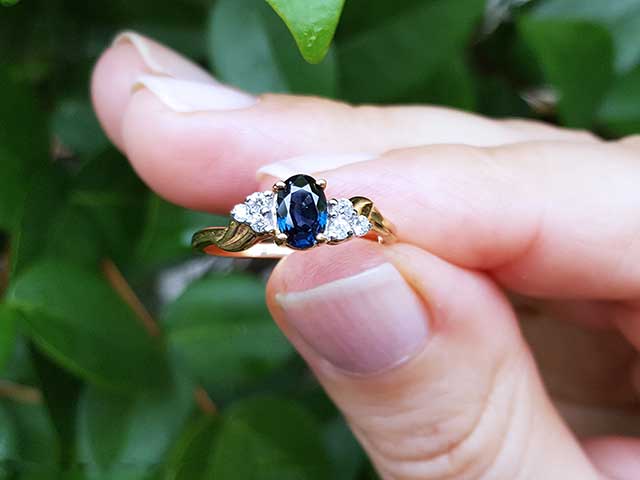 Deep blue cheap sapphire ring
