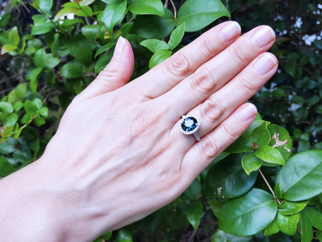 Deep blue cheap sapphire ring