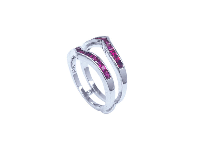 White gold sapphire band ring