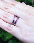 white gold ruby guard ring