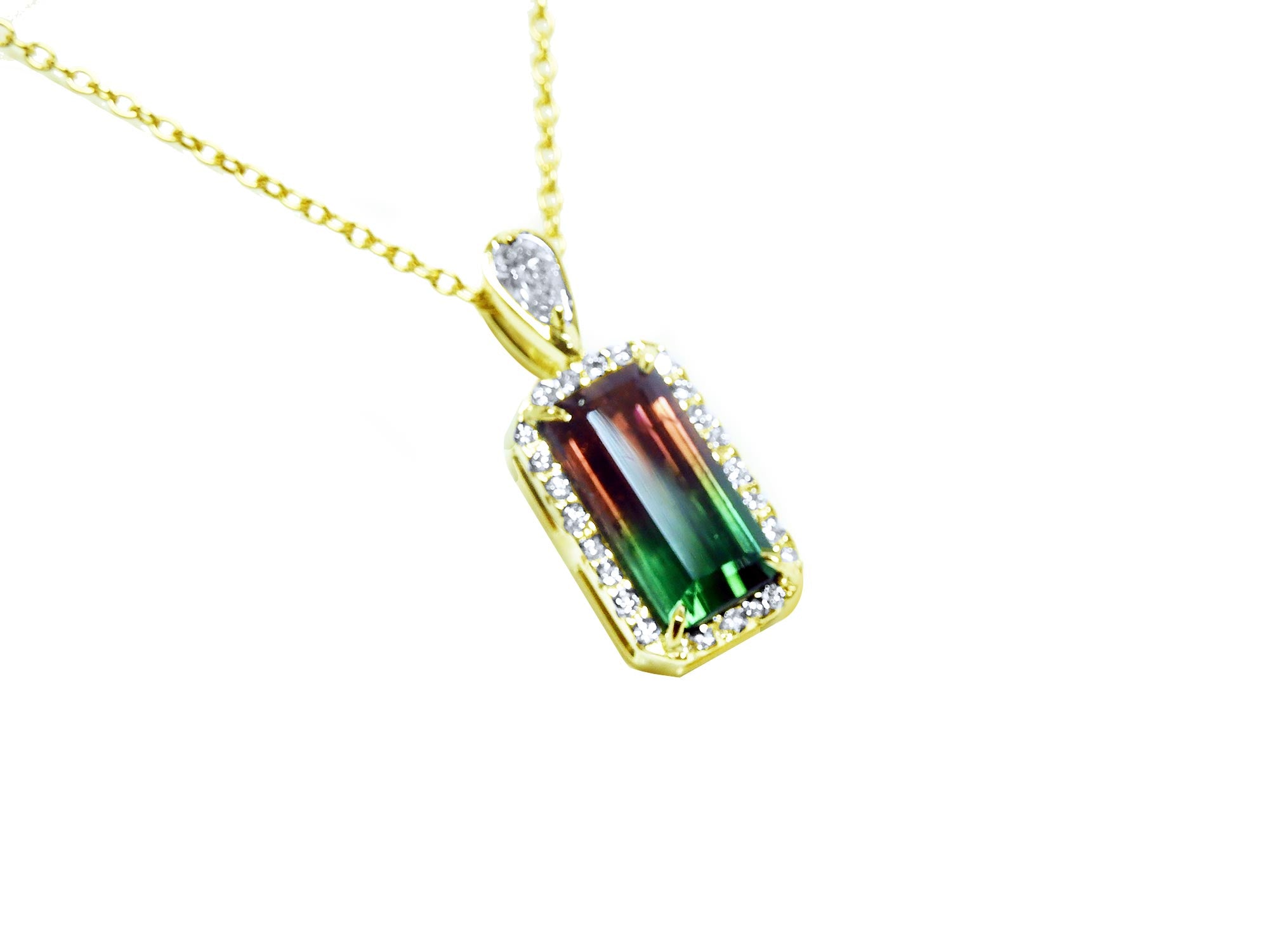 Watermelon tourmaline pendant