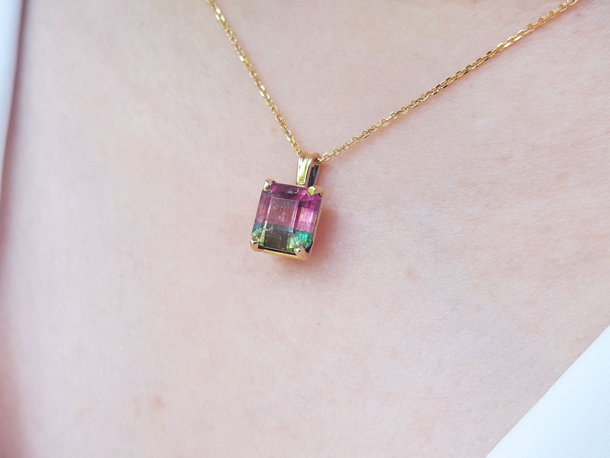 Natural tourmaline necklace