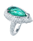 Anillo esmeralda de Muzo Colombia en oro blanco y diamantes naturales
