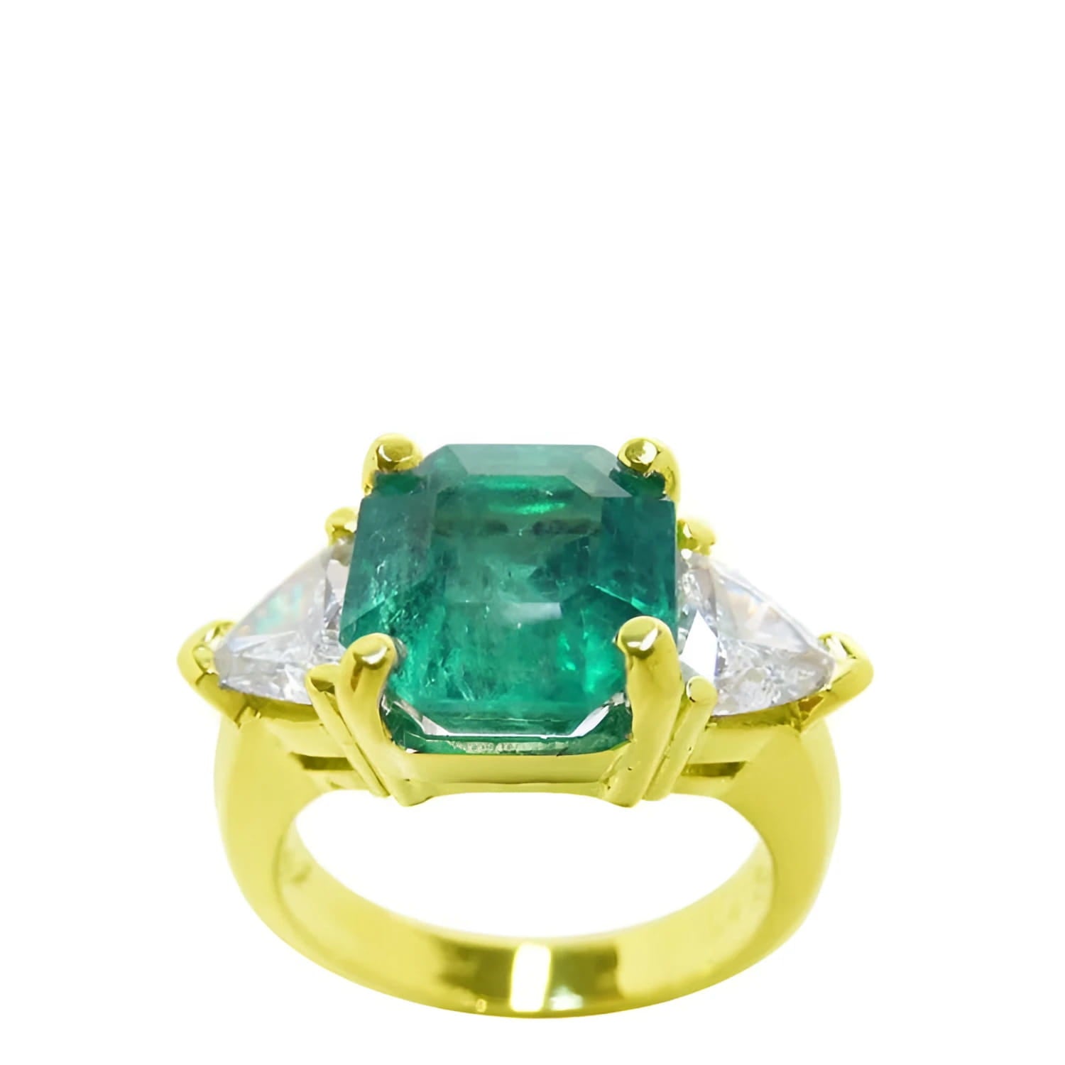 Hermosa selección de anillos para mujer con esmeraldas colombianas y diamantes naturales, elaborados en oro de 18k y 14k en Estados Unidos.