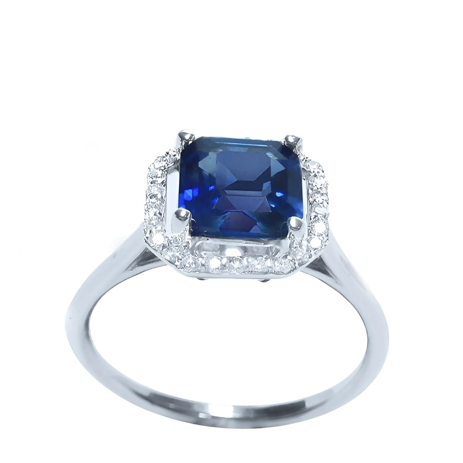 Hermosa colección de joyería con zafiros naturales, incluyendo anillos de compromiso elaborados en oro blanco o amarillo de 18k y 14k para mujer.