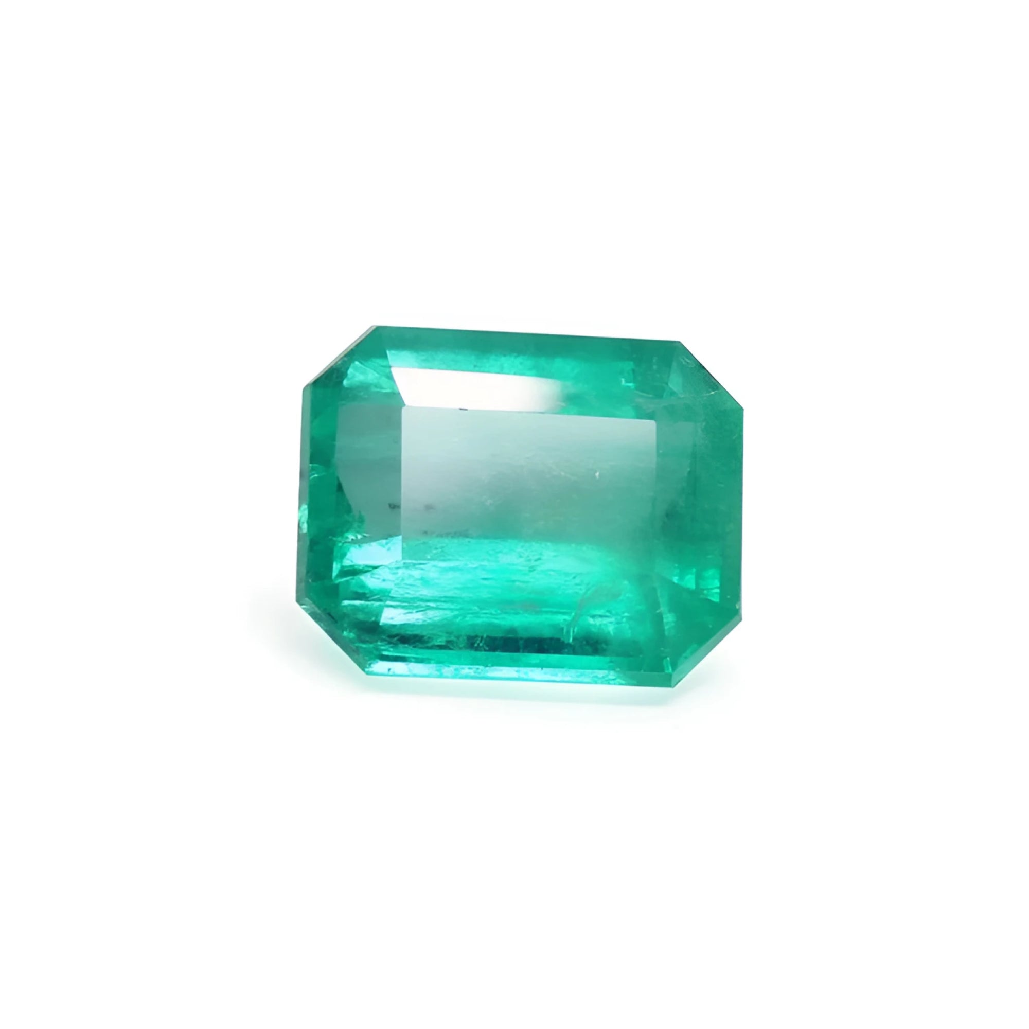 Square Muzo mine loose colombian emerald, a true and untainted emerald, boasting a vibrant Medium Green Color, emerald cut.