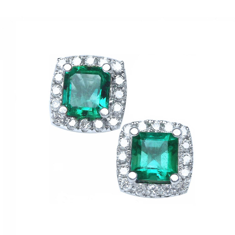 Fina colección de aretes, pendientes con esmeraldas colombianas en oro blanco o amarillo de 18k y 14k y diamants naturales.