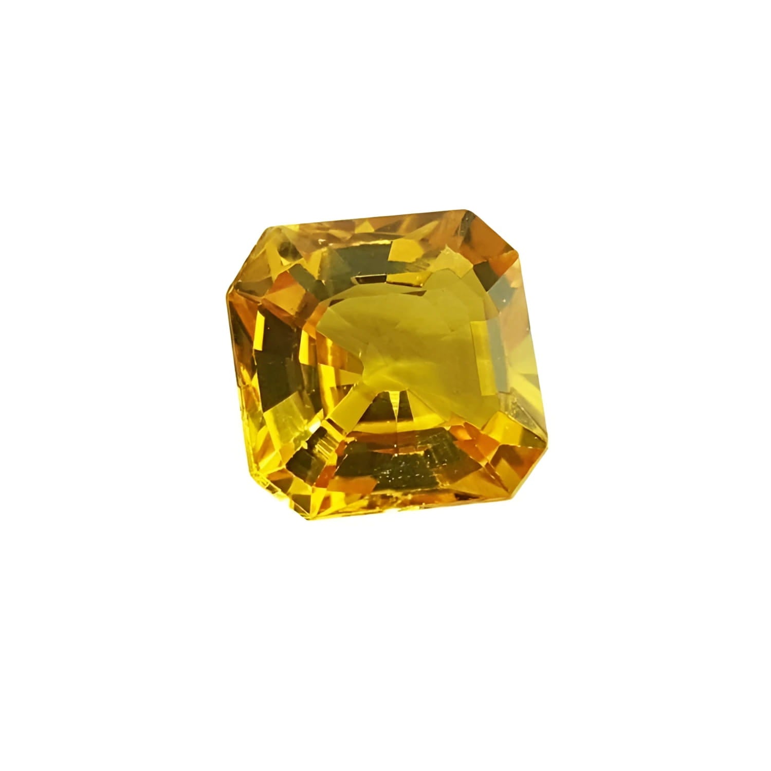 2.90 carats asscher cut loose yellow sapphire natural gemstone, brilliant clarity and sparkle, ideal for crafting a high-quality ring.