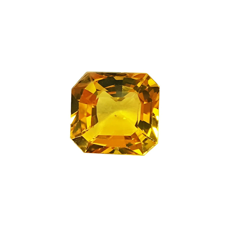 2.90 carats asscher cut loose yellow sapphire natural gemstone, brilliant clarity and sparkle, ideal for crafting a high-quality ring.