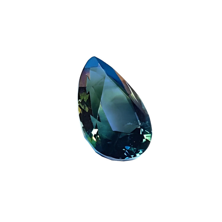 Loose Australian blue sapphire pear shaped, features a vibrant deep blue-green hue. Offered at wholesale prices, for rare and exotic sapphire lovers.