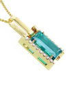 Right side profile emerald baguette pendant gallery visible.