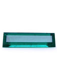 Natural Baguette cut loose emerald displaying crown table
