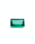 1.10 ct. Baguette cut fine quality loose colombian emerald, originating from the Muzo mine in Colombia, radiates vibrant color and lively brilliance.