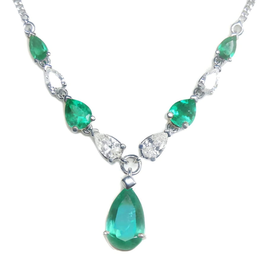 Buy natural colombian emerald necklaces with diamonds in solid gold.