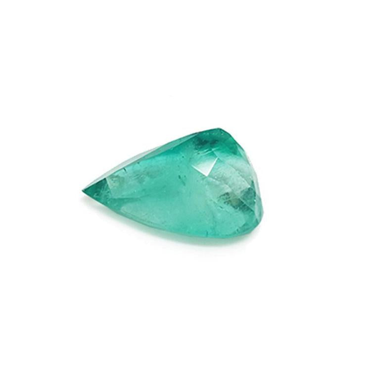 13.42 ct. pear-cut Colombian loose emerald with a medium green hue.